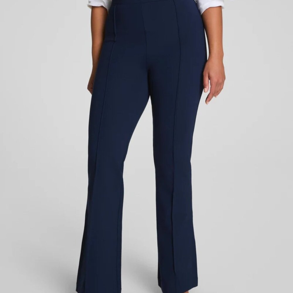 SPANX supersmooth™ PerfectFit Ponte Flare Pant NAVY - SIZE LARGE - INSEAM 34
